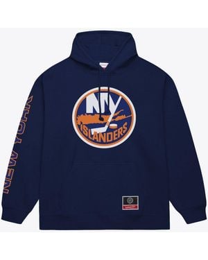Mitchell & Ness New York Islanders Head Coach Graphic Fleece-lined Pullover Hoodie - Blue