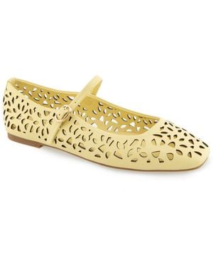 Kenneth Cole Jasper Perf Mary Jane Ballet Flats - Metallic