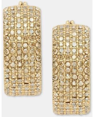 DKNY Crystal -tone Wide Hoop Earrings - Metallic