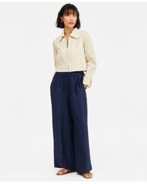 On 34th Crochet Collar Cropped Denim Jacket Macys Exclusive - White