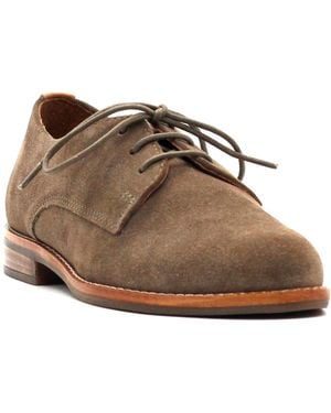 Gentle Souls Aronson Almond Toe Suede Lace-up Oxford Shoes - Brown
