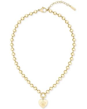 Lacoste Logo Heart Pendant Necklace - Metallic