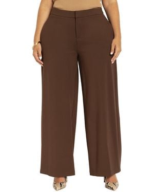 Eloquii The Ultimate Stretch Wide Leg Pant - Brown