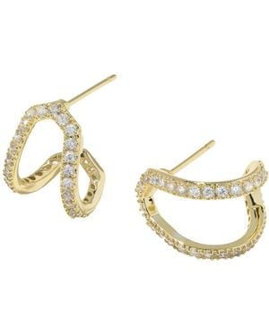 Kendra Scott Cubic Zirconia Daphne Pave huggie Earrings - Metallic