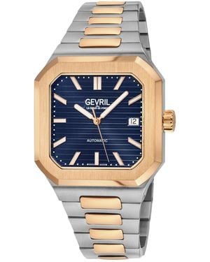 Gevril Swiss Made Grand Concourse Swiss Automatic Two Tone Stainless Steel Bracelet Watch - Multicolor