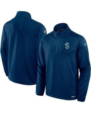 Fanatics Seattle Kraken Authentic Pro Rink Quarter-zip Jacket - Blue