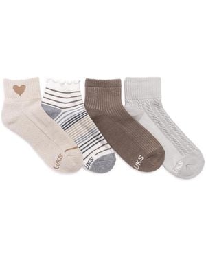 Muk Luks Dream Step Arch Support Crew Socks - Gray