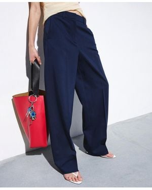 Mango Selection Straight Low-rise Suit Pants - Blue