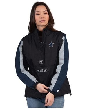Starter Black/navy Dallas Cowboys Thursday Night Gridiron Half-zip Jacket - Blue