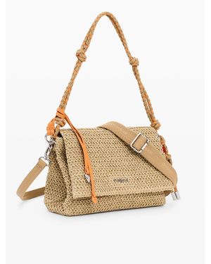 Desigual Medium Raffia Bag - Metallic