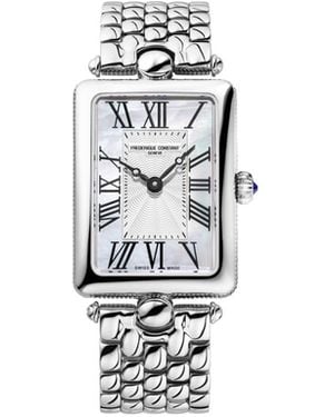 Frederique Constant Quartz Art Deco Carree Silver-tone Stainless Steel Bracelet Watch 20.7mm - White
