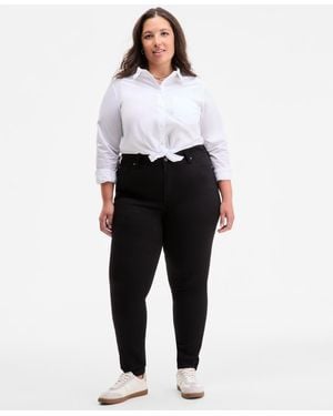 On 34th Trendy Plus Size Mid-rise Skinny Jeans - Black