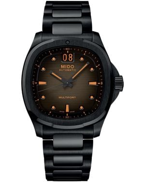 MIDO Swiss Automatic Water-resistant Multifort Tv Big Date Stainless Steel Watch - Black