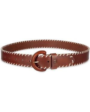 Cole Haan Covered Buckle Suede Belt in Brown | Lyst display picture 3