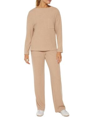 Three Dots Bexley Chest-pocket Long-sleeve Top - Natural