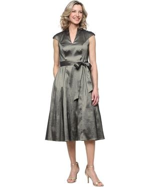 Alex Evenings Belted A-line Dress - Green