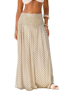 CUPSHE Earthshine Ornate Maxi Skirt - Natural