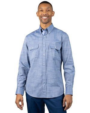 Tailorbyrd Signature Chambray Long Sleeve Shirt - Blue