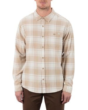 Hurley Portland Stretch Flannel Long Sleeve Shirt - Natural