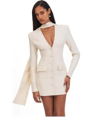Miss Circle Jeannie Blazer Mini Dress - White