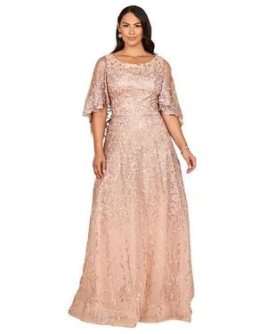 Lara Cape Sleeve Mother's Gown - Pink