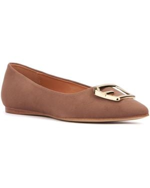 TORGEIS Hartwell Buckle Detail Ballet Flat - Brown