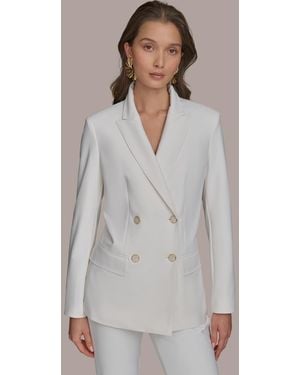 Donna Karan Double Breasted Blazer - Gray
