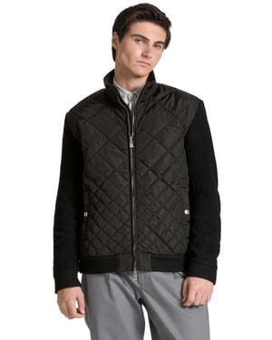 Ted Baker Holborn Quilted Sweater Zip-front Jacket - Black