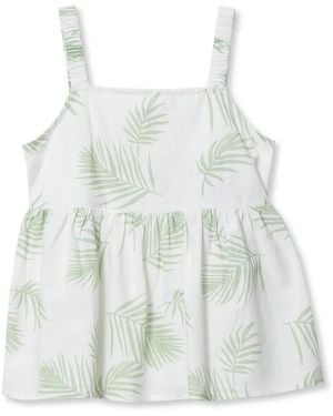 Lands' End Girls Woven Tank Top - White