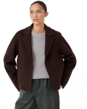 Hush Mina Pure Wool Double Faced Blazer - Brown