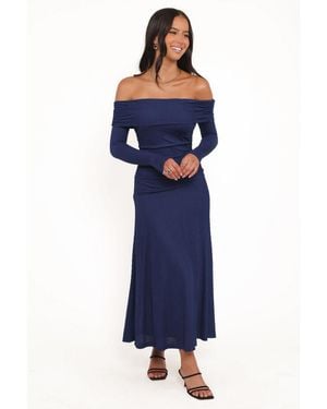 Petal & Pup Katiya Off Shoulder Dress - Blue
