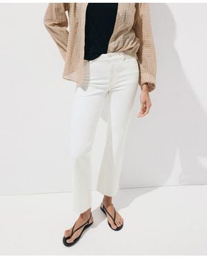 Mango Sienna Flared Cropped Jeans - White