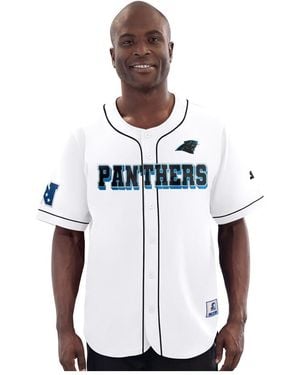 Starter Carolina Panthers Relay Full-button Baseball Jersey - White