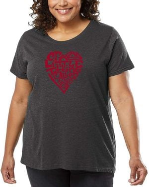 LA Pop Art Plus Size Crazy Little Thing Called Love Word Art T-shirt - Gray