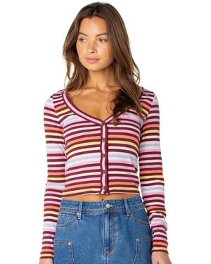 Roxy Terrace Long-sleeve Cropped Top - Red