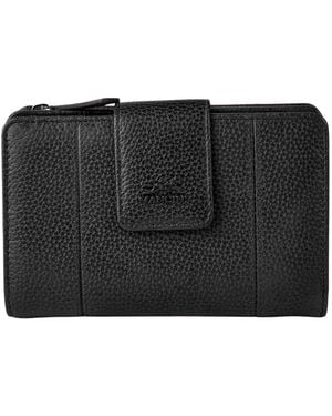 Mancini Fifth Avenue Rfid Secure Zipper Clutch - Black
