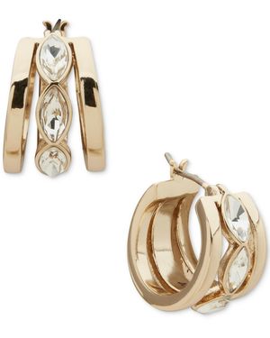 DKNY Marquise Gold-tone Split Hoop Earrings - Metallic