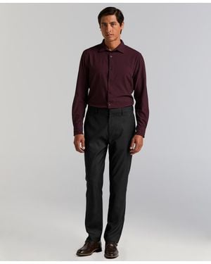 Perry Ellis Modern Fit Sharkskin Dress Pants - Red