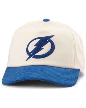 American Needle White/blue Tampa Bay Lightning Burnett Adjustable Hat
