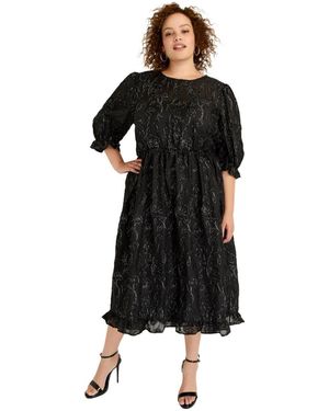 June + Vie June + Vie June + Vie Metallic Jacquard Dress - Black
