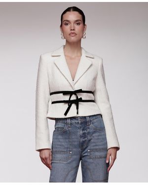 Avec Les Filles Bow Detail Long-sleeve Lady Jacket - White