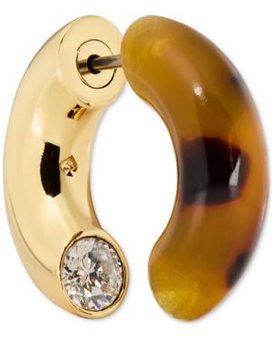 Kate Spade Gold-tone Interlock huggie Earrings - Natural