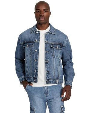 Guess Relaxed Trucker Jacket - Blue