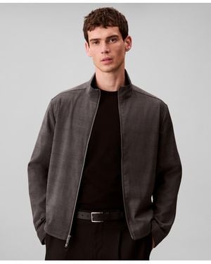 Calvin Klein Yarn-dyed Zip Jacket - Black