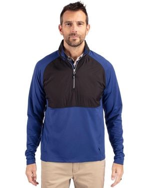 Cutter & Buck Adapt Eco Knit Hybrid Recycled Quarter Zip - Blue