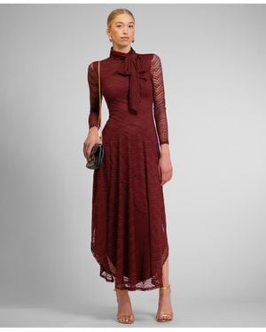 Rachel Roy Beatrice Lace Mock Neck Maxi Dress - Red