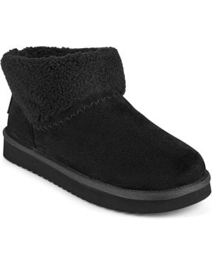 Earth Wylson Round Toe Casual Booties - Black