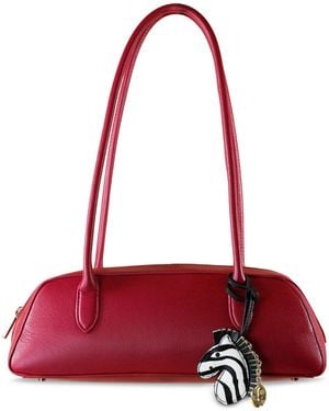 Sam Edelman Nori Leather Bowler Medium Satchel Bag - Red