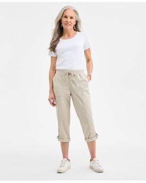 Style & Co. Petite D-ring Capri Pants - Natural