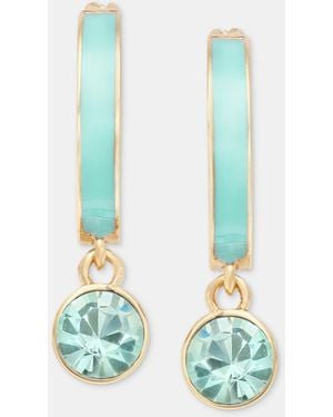 Givenchy Color Crystal & Inlay Hoop Earrings - White